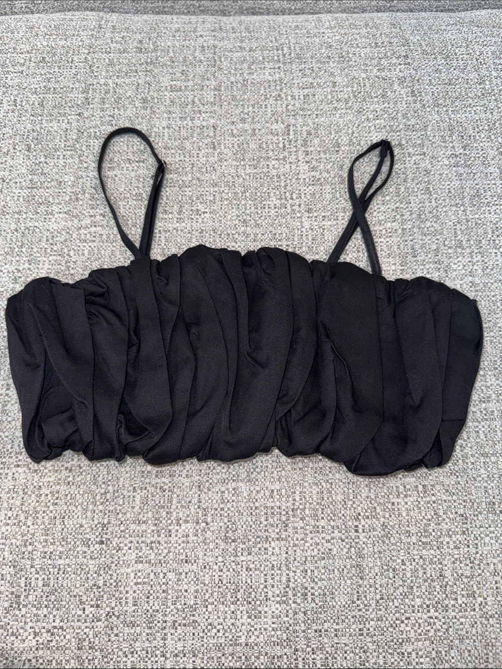 Black Bubble Crop Top